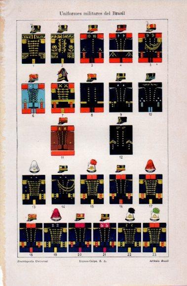 LAMINA V40805: Uniformes militares del Brasil