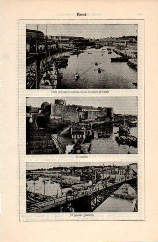 LAMINA V40752: Vistas de Brest, Francia