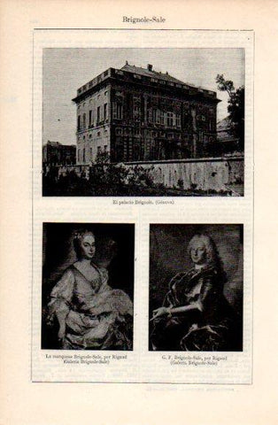 LAMINA V40751: El palacio Brignole en Genova y Brignole-Sale por Rigaud