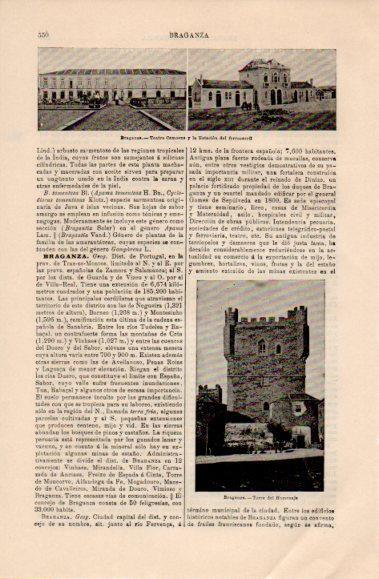 LAMINA V40711: Teatro, estacion ferrocarril y Torre en Braganza