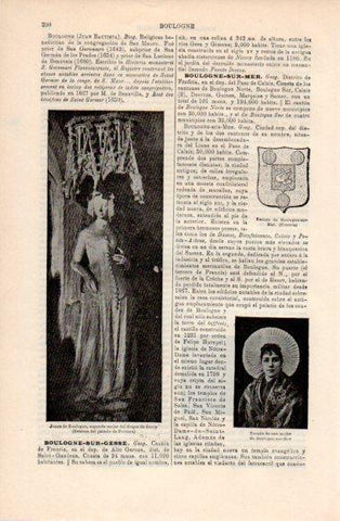 LAMINA V40697: Escudo y Tocado de una mujer de Boulogne sur Mer