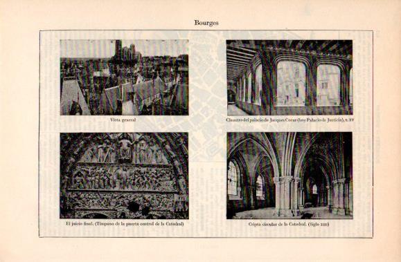 LAMINA V40690: Vista y Catedral en Bourges