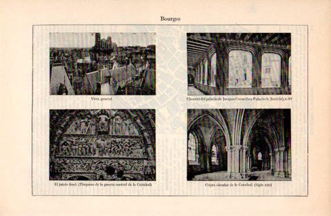 LAMINA V40690: Vista y Catedral en Bourges