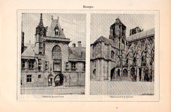 LAMINA V40691: Catedral y Palacio de Jacques Coeur en Bourges