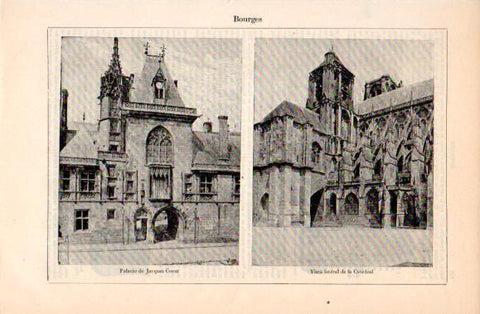LAMINA V40691: Catedral y Palacio de Jacques Coeur en Bourges