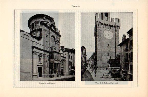 LAMINA V40741: Iglesia de los Milagros y Torre de la Pallata en Brescia