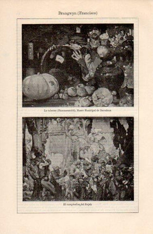 LAMINA V40718: La taberna y El cumpleaños del Rajah por F. Brangwyn