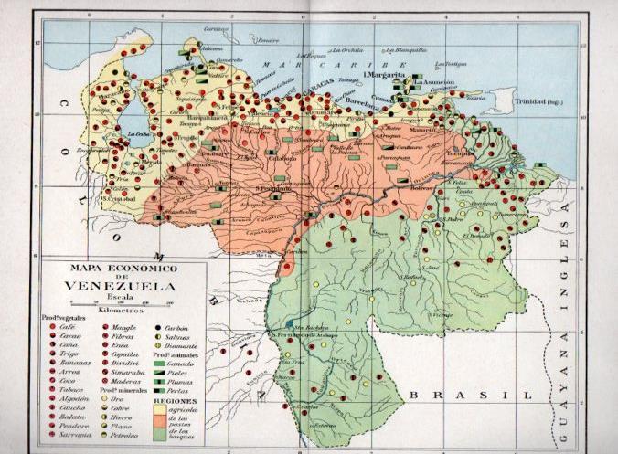 LAMINA V40924: Mapa economico de Venezuela