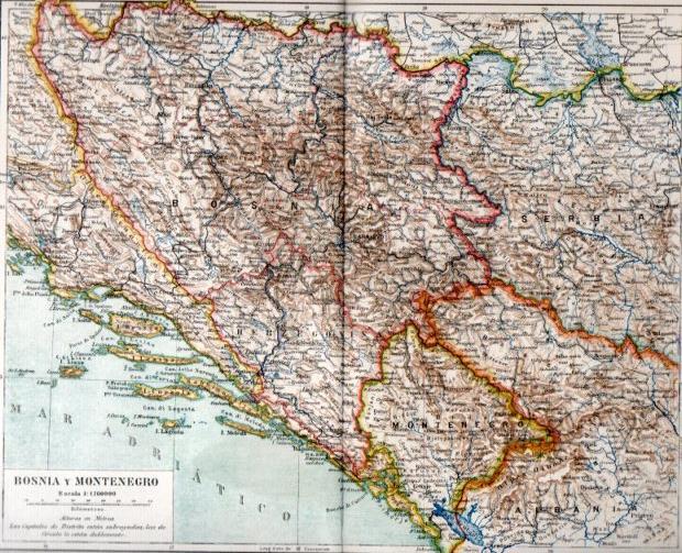 LAMINA V40927: Mapa de Bosnia y Montenegro