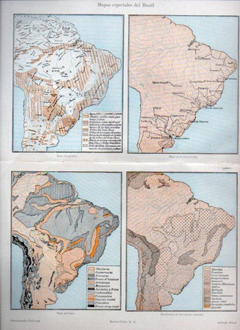LAMINA V40918: Mapas especiales del Brasil