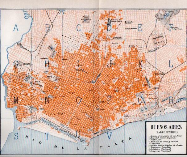 LAMINA V40910: Plano de Buenos Aires central y nomenclatura de las calles