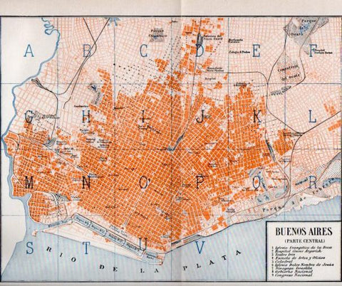 LAMINA V40910: Plano de Buenos Aires central y nomenclatura de las calles