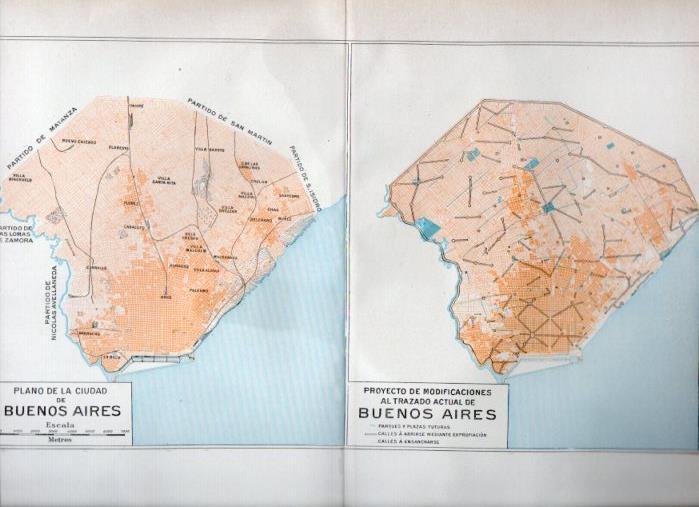 LAMINA V40913: Plano de Buenos Aires y proyecto de modificaciones al trazado actual