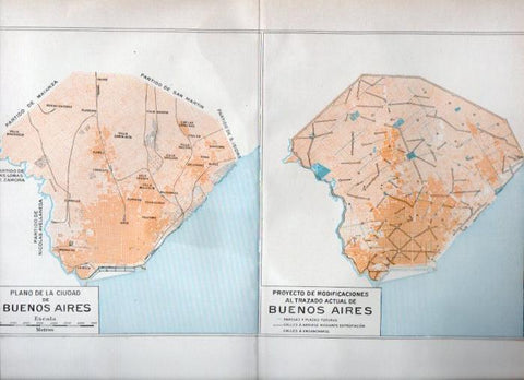 LAMINA V40913: Plano de Buenos Aires y proyecto de modificaciones al trazado actual