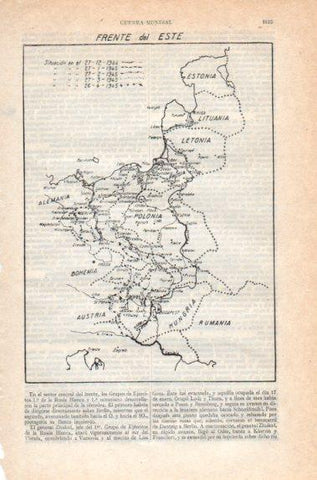 LAMINA V40935: 2ª Guerra Mundial mapa del frente Este