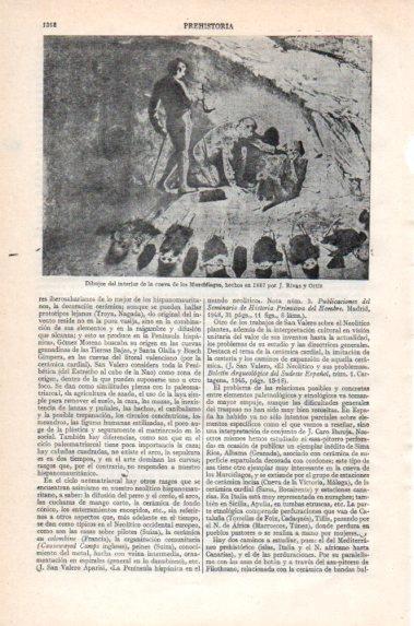 LAMINA V40959: Interior de la Cueva de los Murcielagos dibujo por J. Rivas y Ortiz