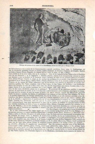 LAMINA V40959: Interior de la Cueva de los Murcielagos dibujo por J. Rivas y Ortiz