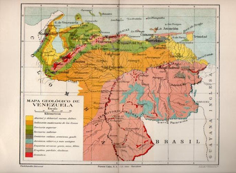 LAMINA V40971: Mapa geologico de Venezuela