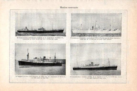 LAMINA V40956: Marina mercante Helicina, Telemachus, Clan Cumming y Parthia