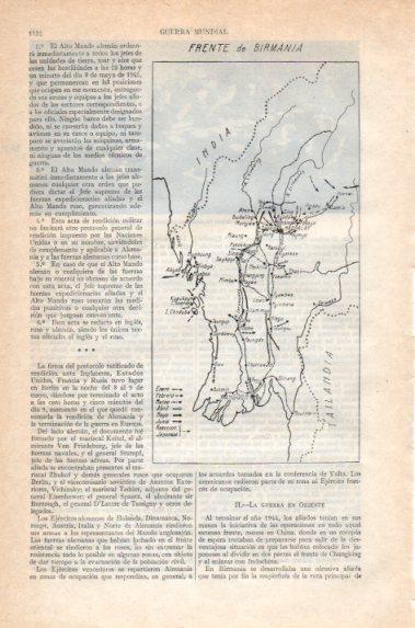 LAMINA V40940: 2ª Guerra Mundial mapa del frente de Birmania