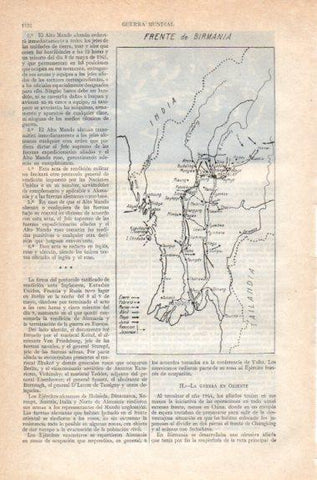 LAMINA V40940: 2ª Guerra Mundial mapa del frente de Birmania