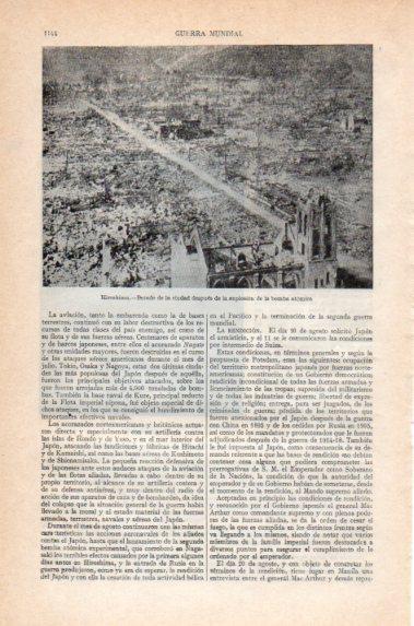 LAMINA V40943: Hiroshima despues de la explosion de la bomba atomica