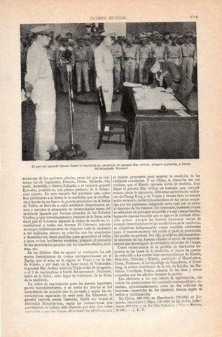 LAMINA V40944: General Umezu firmando la rendicion ante general Mac Arthur