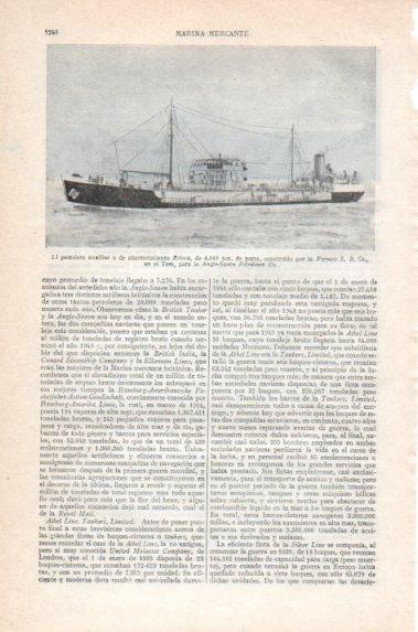 LAMINA V40946: Petrolero Rebeca compañía Anglo Saxon Petroleum Co
