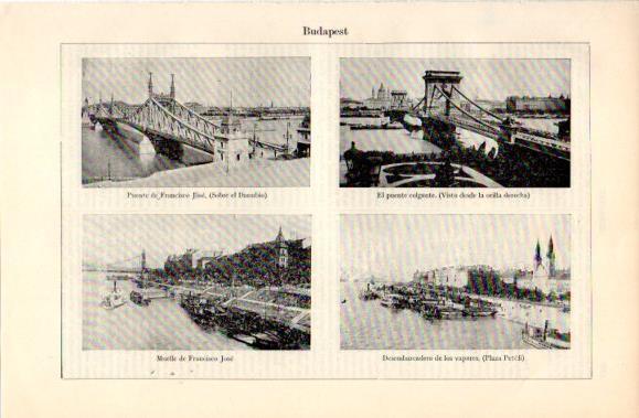 LAMINA V40849: Puentes, Muelle de Francisco Jose y Desembarcadero en Budapest