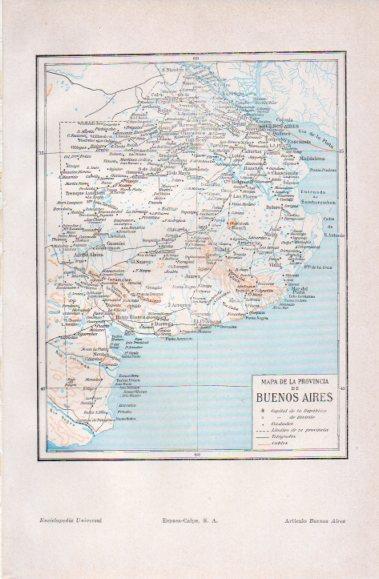 LAMINA V40850: Mapa de la provincia de Buenos Aires