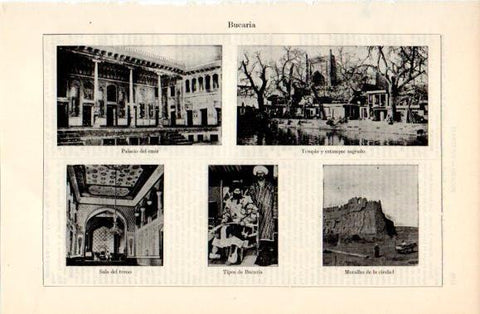 LAMINA V40835: Bucaria, Palacio del emir, Templo y Murallas de la ciudad
