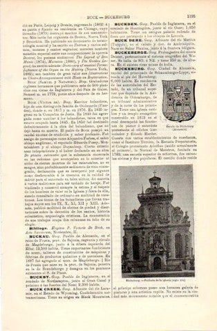 LAMINA V40839: Escudo y fachada de la iglesia de Buckeburg, Alemania