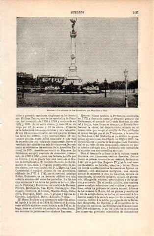 LAMINA V40887: Columna de los Girondinos en Burdeos