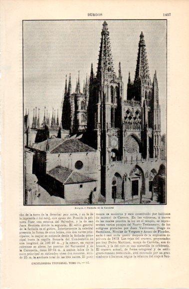LAMINA V40891: Catedral de Burgos fachada