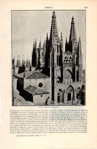 LAMINA V40891: Catedral de Burgos fachada