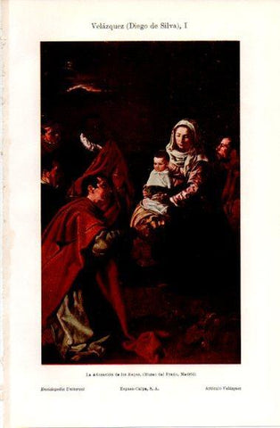 LAMINA V40486: La Adoracion de los Reyes por Velazquez