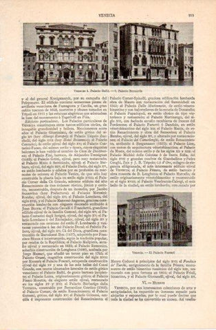 LAMINA V40484: Palacios Balbi Bernardo y Foscari en Venecia