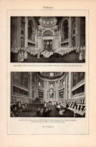 LAMINA V40491: Sala del Concilio del Vaticano por Vespignani