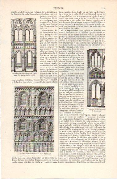 LAMINA V40526: Ventanas de las Catedrales de Ely y Salisbury