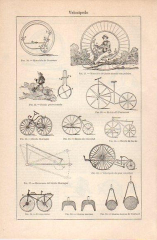 LAMINA V40495: Partes de un velocipedo