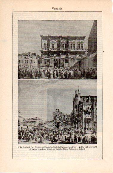 LAMINA V40498: La Scuola de San Roque por Canaletto