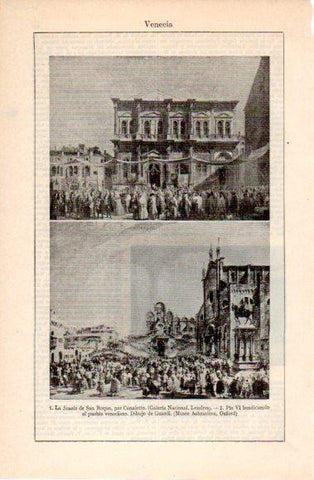 LAMINA V40498: La Scuola de San Roque por Canaletto