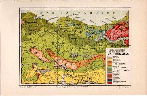 LAMINA V40502: Mapa geologico de las provincias Vascongadas