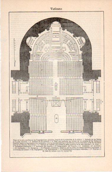 LAMINA V40505: Vaticano plano de la sala conciliar