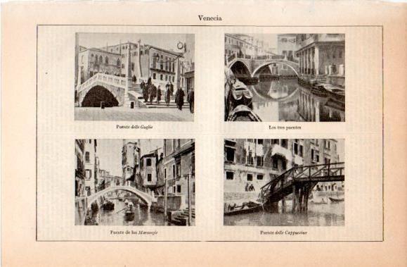 LAMINA V40508: Puentes en Venecia obras varias
