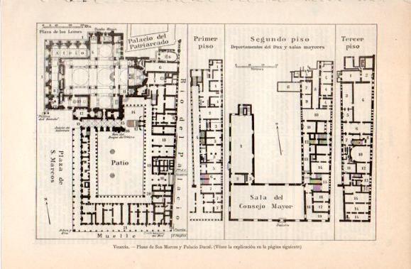 LAMINA V40509: Plano de San Marcos y Palacio Ducal en Venecia