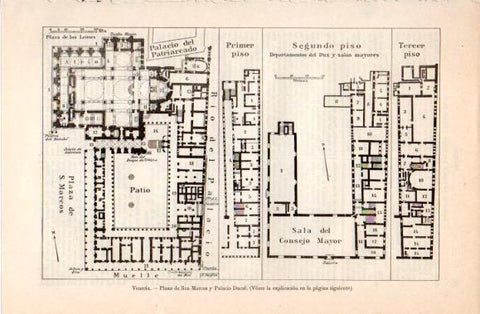 LAMINA V40509: Plano de San Marcos y Palacio Ducal en Venecia