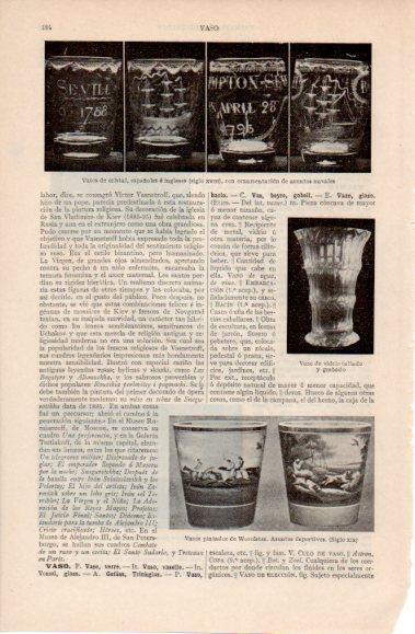 LAMINA V40400: Vasos españoles e ingleses con ornamentacion asuntos navales