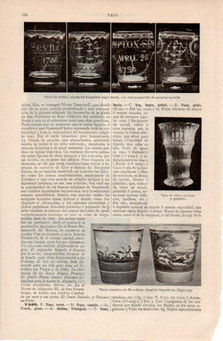 LAMINA V40400: Vasos españoles e ingleses con ornamentacion asuntos navales