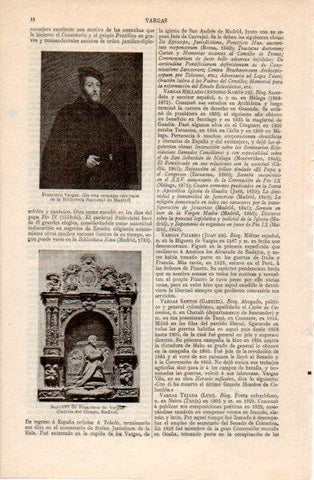LAMINA V40386: Francisco de Vargas sepulcro y estampa